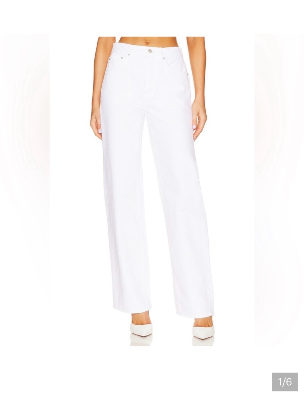GRLFRND Brooklyn White High-Rise Wide Leg